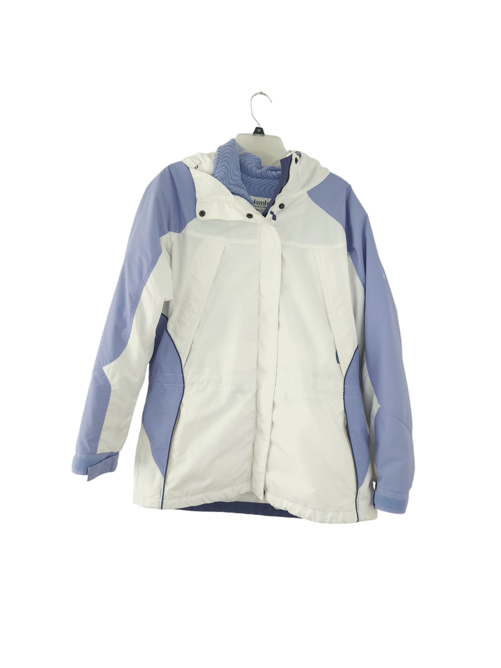 Columbia Parka Womens Size Lage White, Blue/Purple Warm Winter Coat Jacket